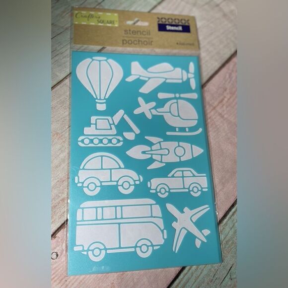 NEW 3 Stencils Mr & Mrs, World Traveler, & Transportation Icons DIY Arts & Craft - Picture 3 of 5